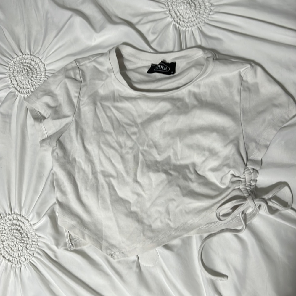 white crop top
